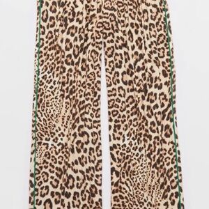 Aerie Animal Print Pajama Pants with Green Accents